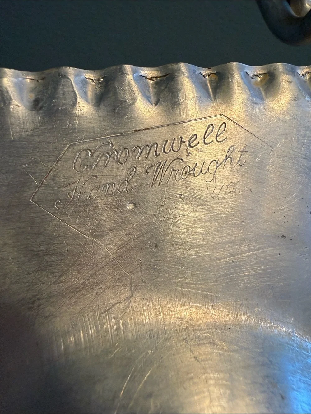 Vintage Cromwell 1950’s Hand Wrought Forged Serving Tray Platter With Handles
